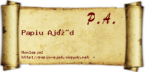 Papiu Ajád névjegykártya